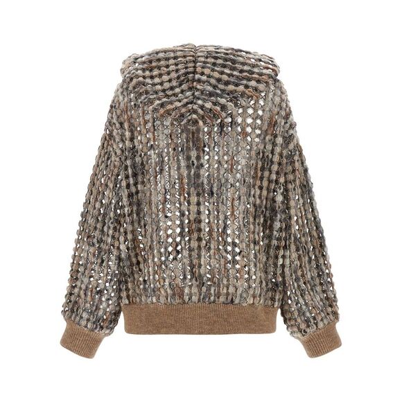 Brunello Cucinelli Women 'Balloon Net Embroidery' Cardigan - Picture 2 of 4